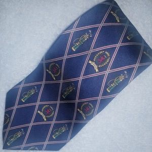 TOMMY HILFIGER 100% Silk Blue Diamond Pattern Tie